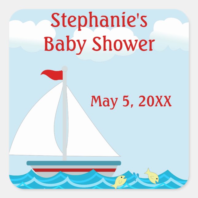 Sticker Baby shower voilier (Devant)