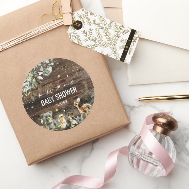 Sticker Baby shower Woodland (Cadeaux)