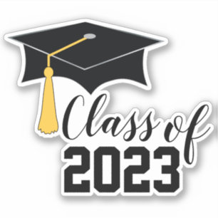 Sticker Bac de graduation avec classe Tassel de 2023 Stick