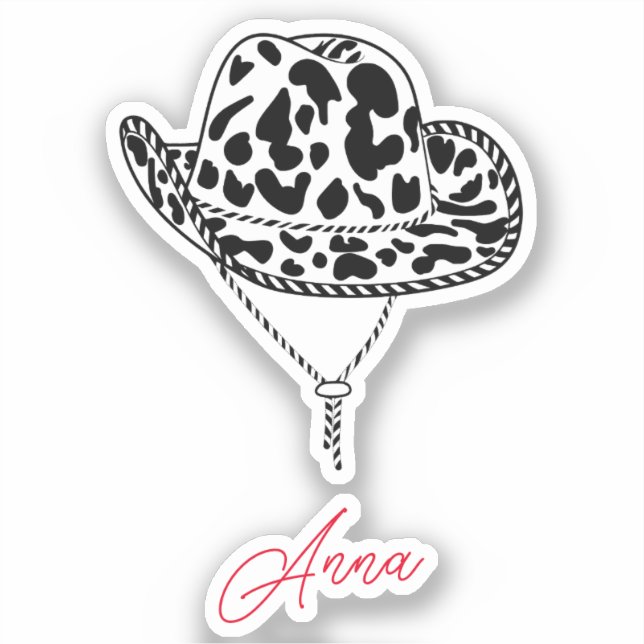 Sticker Bachelorette Casquette de fille personnalisée Nom  (Recto)