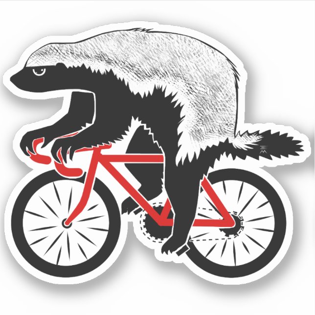 Sticker Badass Miel Badey Bike Rouge (Devant)