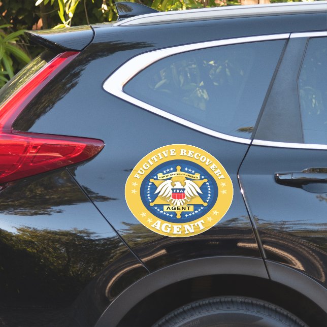 STICKER BADGE DE L'AGENT DE RÉCUPÉRATION FUGITIVE (Coté voiture)