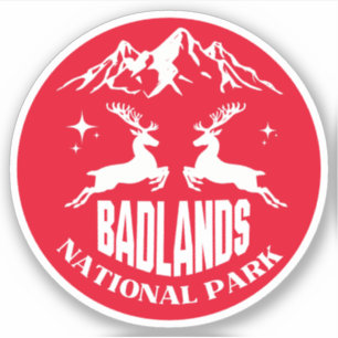 Sticker Badlands National Park cerfs South dakota road tri