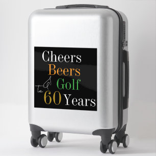 Sticker Bagage Golf Cheers Beers 60e anniversaire