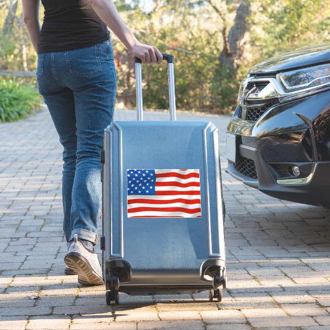 STICKER BAGAGES À DRAPEAU AMÉRICAIN OU BÂTIMENT DE VOITURE (Valise Insitu)