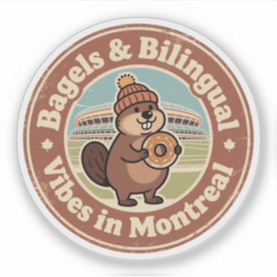 Sticker Bagels de Montréal et Vibes Bilingues