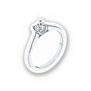Sticker Bague de fiançailles en diamant