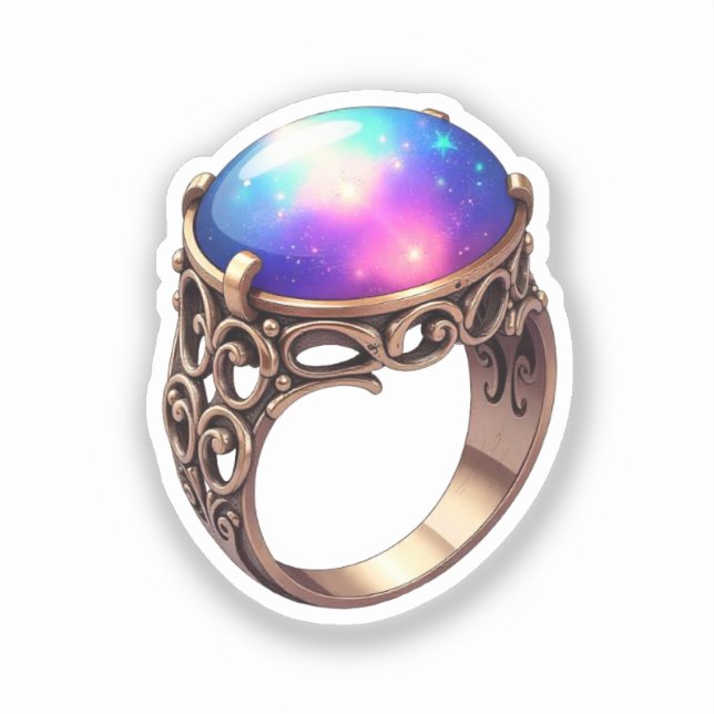 Sticker Bague de galaxie mystique (Recto)