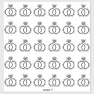 Sticker Bague Mariage moderne Kiss-Cut