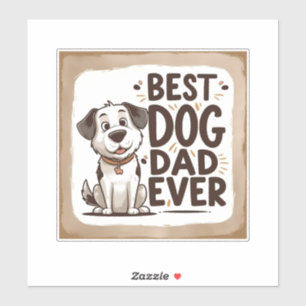 Sticker Baguette à découper pour le meilleur chien papa ja