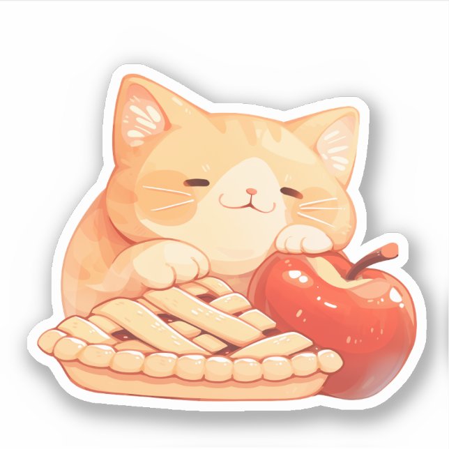 Sticker Baguette à tarte et à tarte à la pomme (Devant)