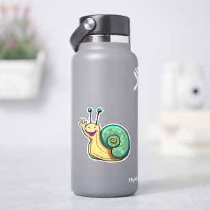 Sticker Baguette autocollante de caricature d'escargot