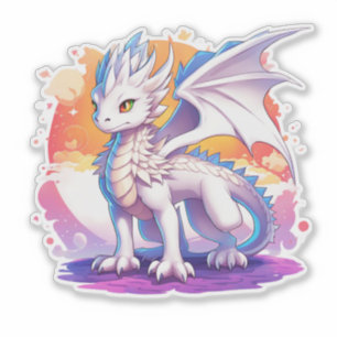Sticker Baguette de dragon blanc Cute Kawaii pour les fans
