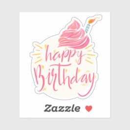 Sticker Baguette de gâteau d'anniversaire heureuse