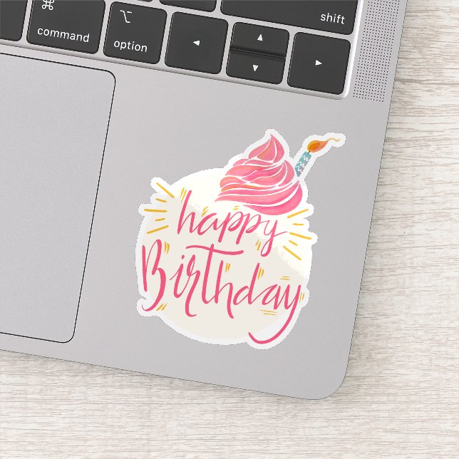 Sticker Baguette de gâteau d'anniversaire heureuse (Détail)