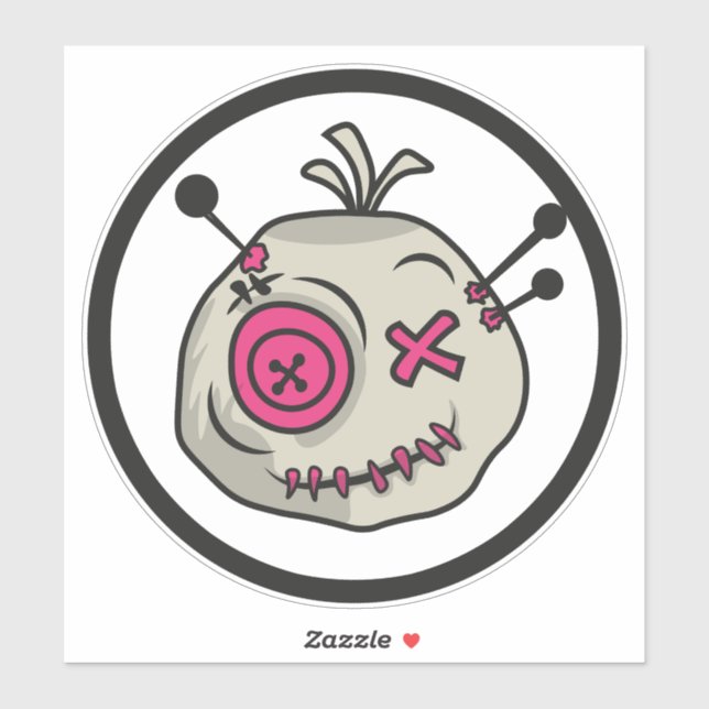 Sticker Baguette en vinyle Voodoo grande 8" x 8" (Feuille)