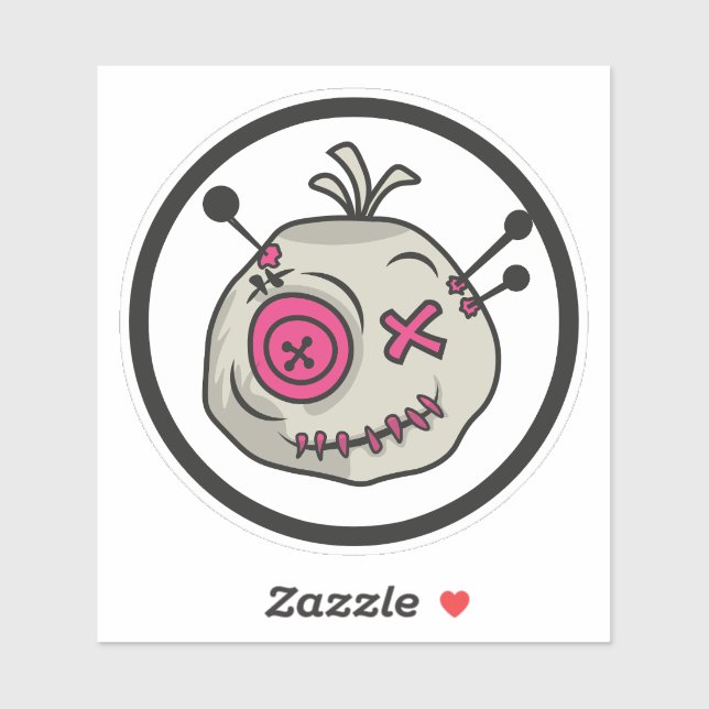 Sticker Baguette en vinyle Voodoo Petite 4" x 4" (Feuille)