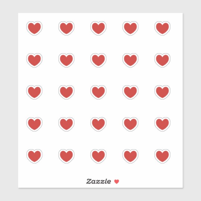 Sticker Baguettes de petit coeur rouge (Feuille)