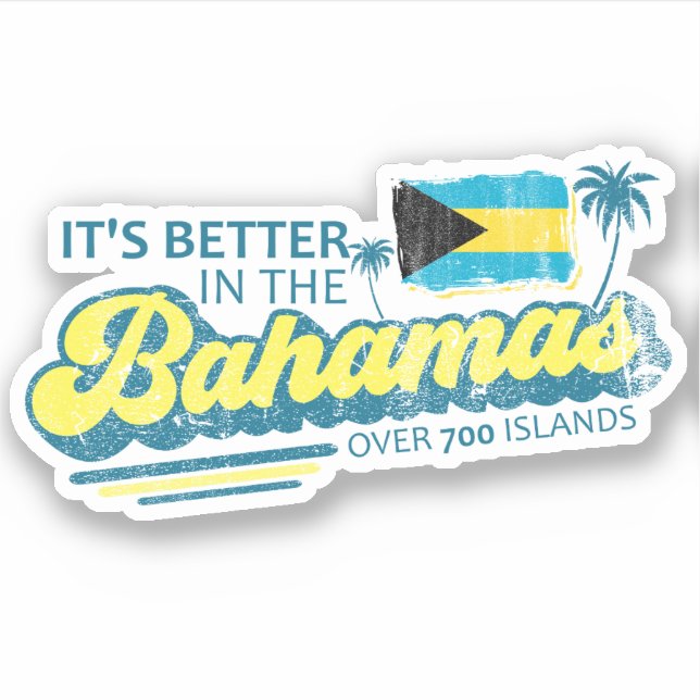Sticker Bahamas Drapeau Bahamas Croisière vacances (Devant)