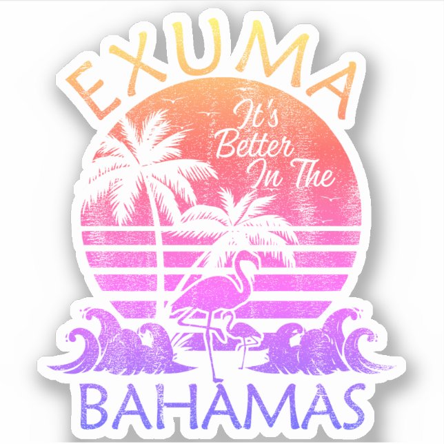Sticker Bahamas Exuma Vacation Beach Cruise (Devant)