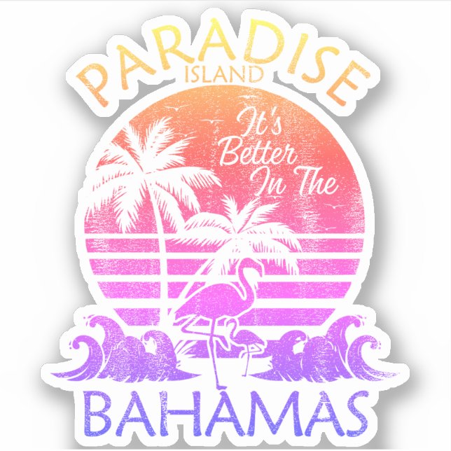 Sticker Bahamas Paradise Island Vacances Cruise (Devant)