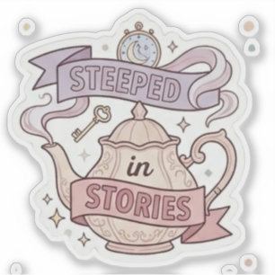 Sticker Baigné dans les Histoires - Thé Littéraire et Lect