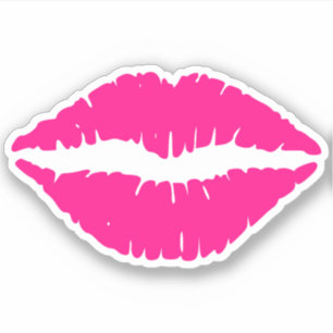 Sticker Baiser de lèvres rose chaud