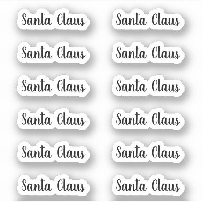 Sticker Baiser Santa Claus Signature Angeletti Script (Devant)