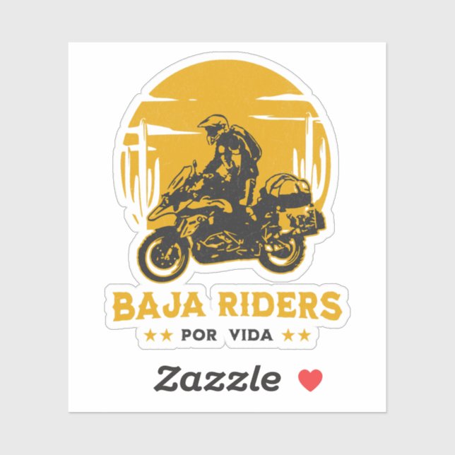 Sticker Baja Riders - Moto Aventure équitation (Feuille)