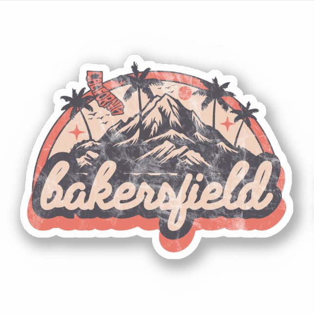 Sticker Bakersfield, Californie (Devant)