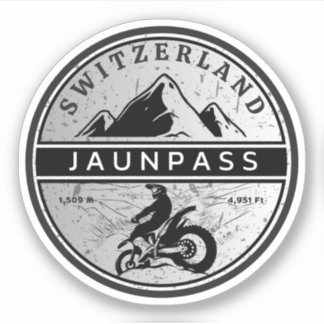 Sticker Balade en moto Boltigen-Jaunpass alpes suisses