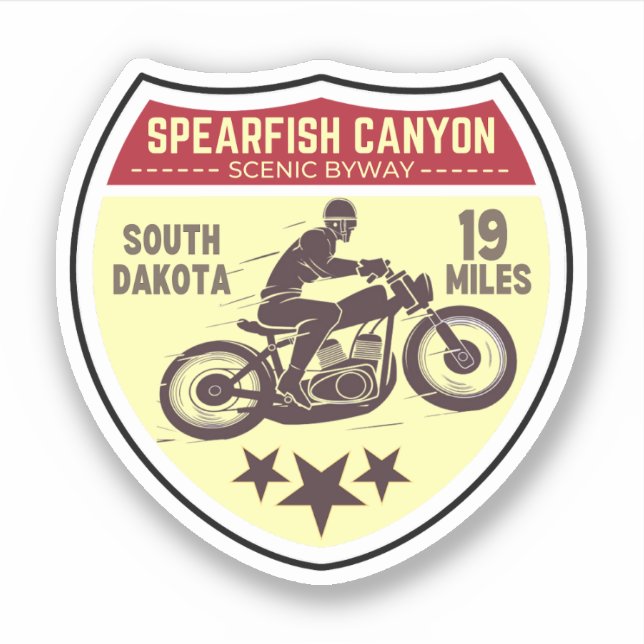 Sticker Balade en moto du canyon de Spearfish Sturgis Blac (Devant)