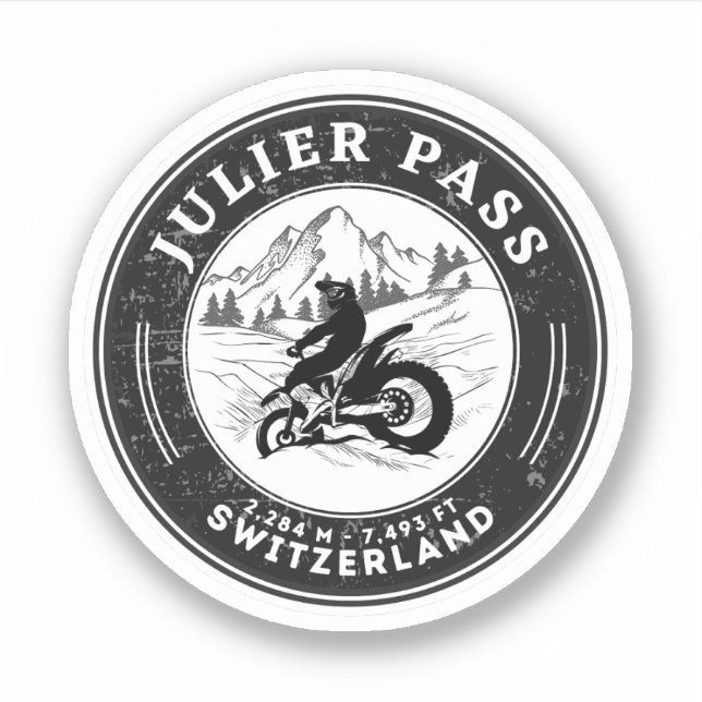 Sticker Balade en moto Julier pass alpes suisses (Devant)