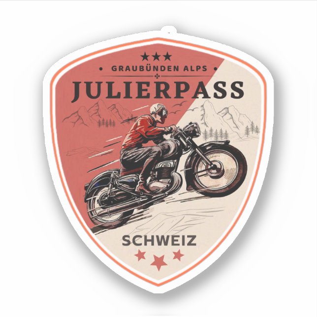 Sticker Balade en moto Julier pass alpes suisses (Devant)
