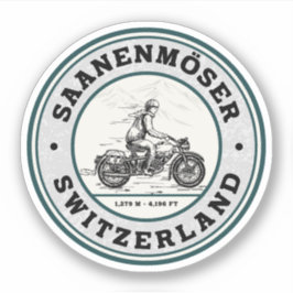 Sticker Balade en moto Saanenmöser Pass alpes suisses