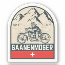 Sticker Balade en moto Saanenmöser Pass alpes suisses