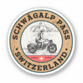 Sticker Balade en moto Schwägalp Pass alpes suisses