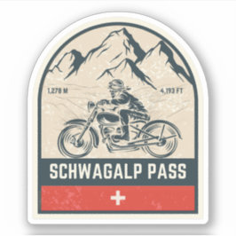 Sticker Balade en moto Schwägalp Pass alpes suisses