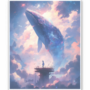 Sticker Baleine Dans Le Ciel L'Art Imaginaire