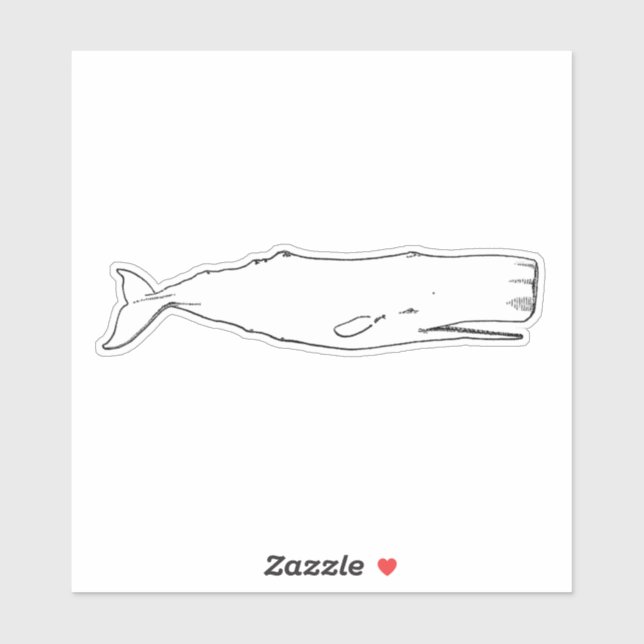 Sticker Baleine vintage (Feuille)