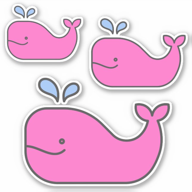 Sticker Baleines roses côtières de Preppal (Devant)
