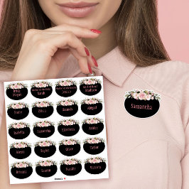 Sticker Balise de nom de Fête des mariées Rose couleur ros