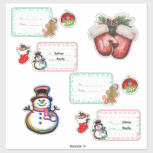 Sticker Balises de nom de Noël