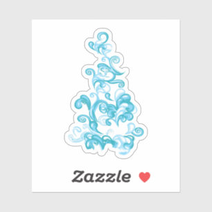 Sticker Ball Blue, Medium Turquoise design décoratif