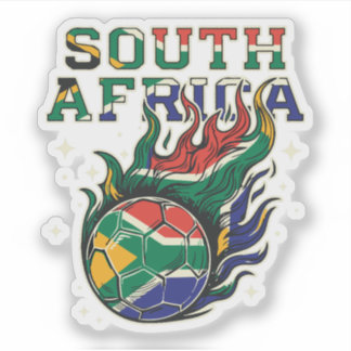Sticker Balle de football enflammée d'Afrique du Sud Footb