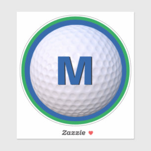 Sticker Balle de golf moderne personnaliser monogramme let