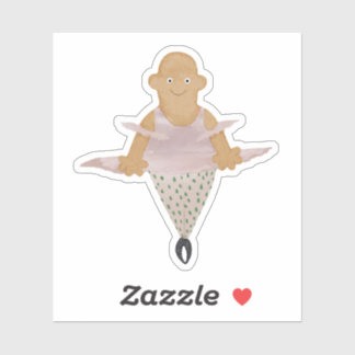 Sticker Ballerina dans les leggings à pois de polka.