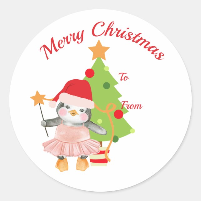 Sticker Ballerina de pingouin mignon (Devant)
