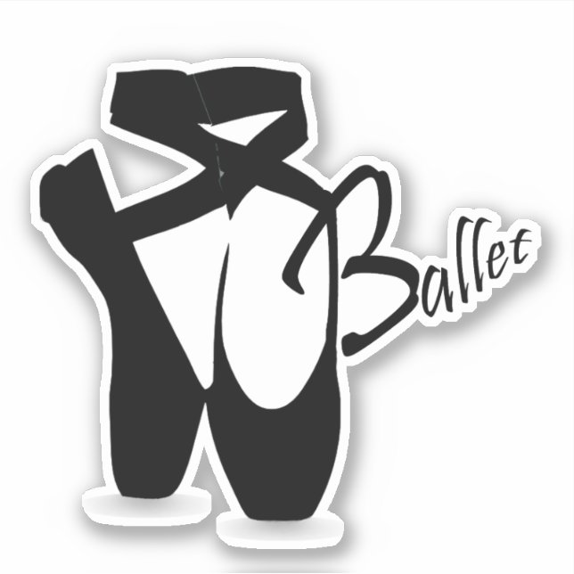 Sticker Ballet Ballerina Black Pointe Chaussures Vinyl Sti (Devant)
