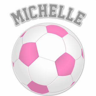 Sticker Ballon de football blanc rose moderne - ajouter un